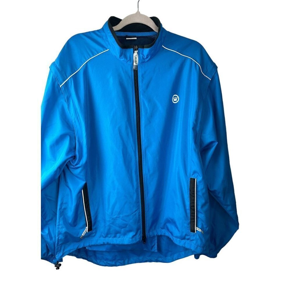Canari‎ Cycling Mens Breakaway Razor Convertible Sleeve Jacket Vented sz XL Blue